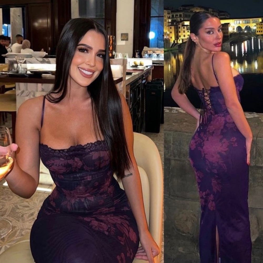House of CB Purple Floral Maxi Dress